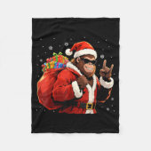 Santa Bigfoot Rock Christmas Funny Holiday Tee  Fleece Deken (Voorkant)