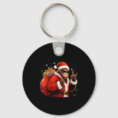 Santa Bigfoot Rock Christmas Funny Holiday Tee  Sleutelhanger (Voorkant)