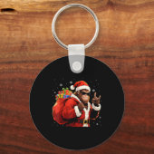 Santa Bigfoot Rock Christmas Funny Holiday Tee  Sleutelhanger (Voorkant)