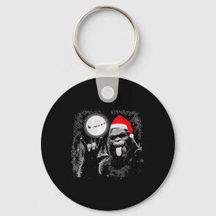 Santa Bigfoot Rock op kerst Grappig Kerstfeest Sas Sleutelhanger