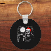 Santa Bigfoot Rock op kerst Grappig Kerstfeest Sas Sleutelhanger (Voorkant)