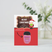 Santa bij Chalkboard, Gepersonaliseerde Gifting Ka Kaart (Staand voorkant)