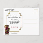 Santa bij Snowy Window Briefkaart (Achterkant)