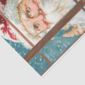 Santa bij Snowy Window Tissuepapier (Detail)