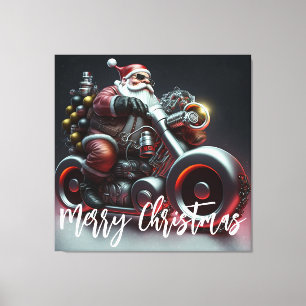Santa Biker Canvas Afdruk