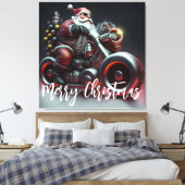 Santa Biker Canvas Afdruk (Insitu (Slaapkamer))