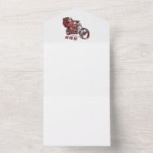 Santa Biker Christmas Costume for Bikers Invitatio All In One Uitnodiging (Binnen)