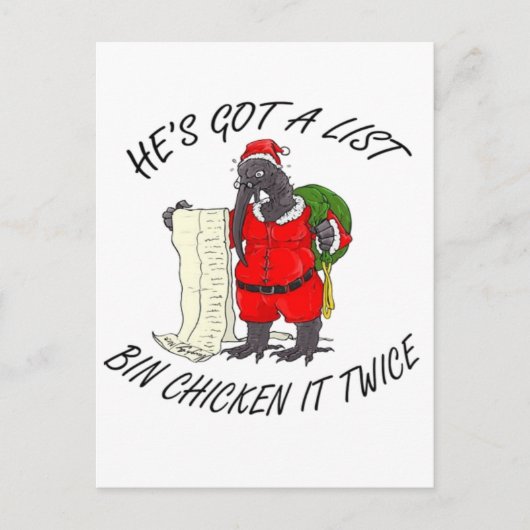 Santa Bin Kip Briefkaart (Voorkant)