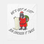 Santa Bin Kip Fleece Deken (Voorkant)