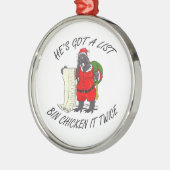 Santa Bin Kip Metalen Ornament (Links)