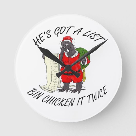 Santa Bin Kip Ronde Klok (Voorkant)