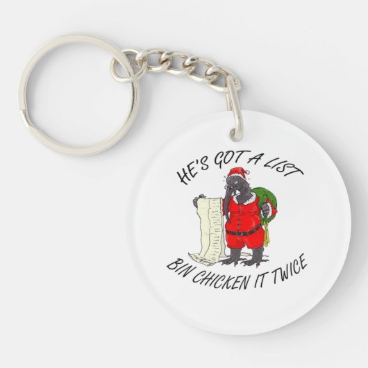 Santa Bin Kip Sleutelhanger (Voorkant)