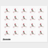 Santa Bird op Candy Cane Stickers (Vel)