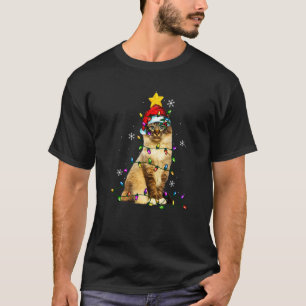 Santa Birman Kat Kittens Kerst Licht T-shirt