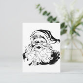 Santa Black ans White Feestdagenkaart (Staand voorkant)