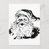  Santa Black ans White Feestdagenkaart (Voorkant)