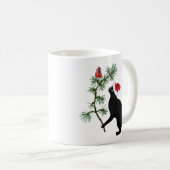 Santa Black Cat met rode vogel Mok (Voorkant rechts)