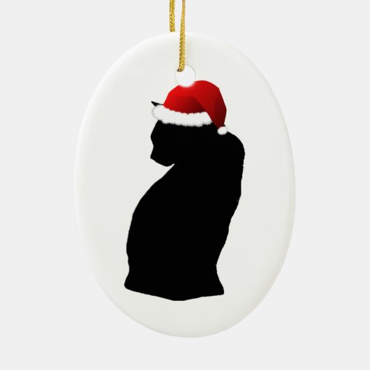 Santa Black Cat Ornament (Achterkant)