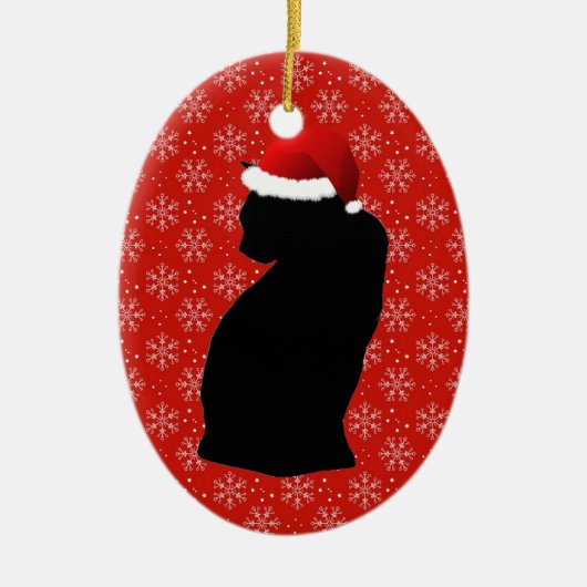 Santa Black Cat Ornament (Voorkant)