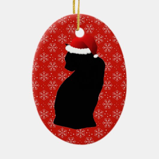 Santa Black Cat Ornament (Achterkant)
