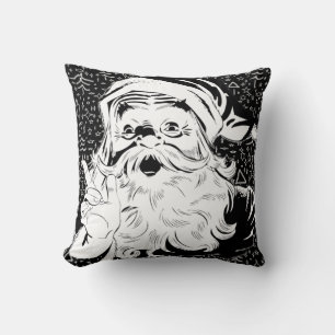 Santa Black en White Pillow Kussen