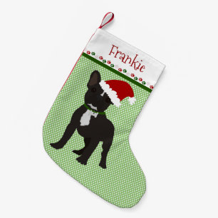 Santa Black French Bulldog Personalized Kleine Kerstsok