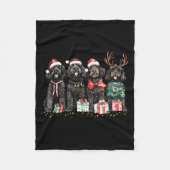 Santa Black Goldendoodle Christmas Winter Goldendo Fleece Deken (Voorkant)