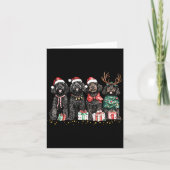 Santa Black Goldendoodle Christmas Winter Goldendo Kaart (Voorkant)