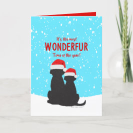 Santa Black Lab Dogs-kerstKaart Feestdagen Kaart