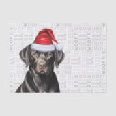 Santa Black Lab Hond Feestelijke Kerstvakantie Tissuepapier (Voorkant)