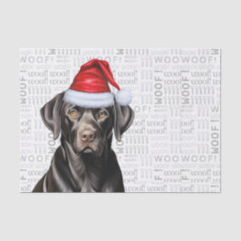 Santa Black Lab Hond Feestelijke Kerstvakantie Tissuepapier