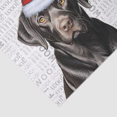 Santa Black Lab Hond Feestelijke Kerstvakantie Tissuepapier (Detail)