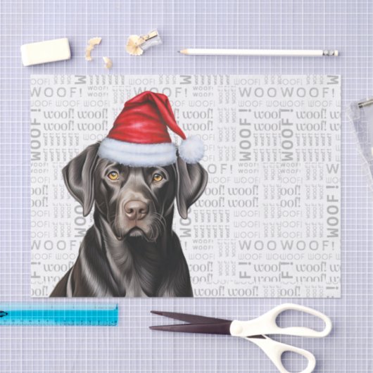 Santa Black Lab Hond Feestelijke Kerstvakantie Tissuepapier (Craft)