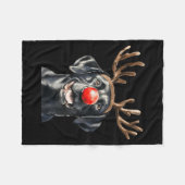 Santa Black Labrador Christmas Black Labrador Dog  Fleece Deken (Voorkant (Horizontaal))
