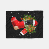 Santa Black Toy Odle In Christmas Sock Pajama  Fleece Deken (Voorkant (Horizontaal))
