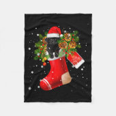 Santa Black Toy Odle In Christmas Sock Pajama  Fleece Deken (Voorkant)