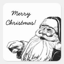  Santa Black & White Sticker