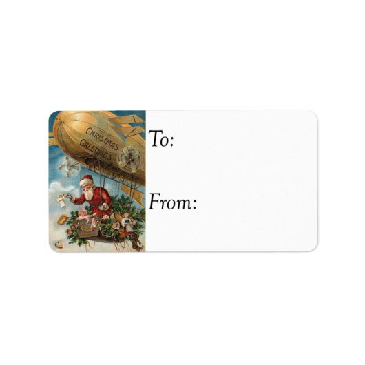 Santa Blimp  Gift Label (Voorkant)