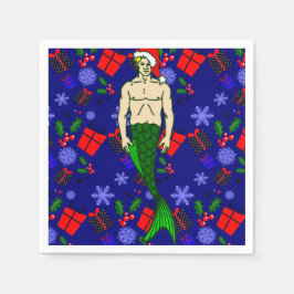santa blonde merman lelijke xmas mermaid giften servet
