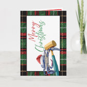 Santa Blue Crab met Mallet Christmas Kaart Custom (Voorkant)