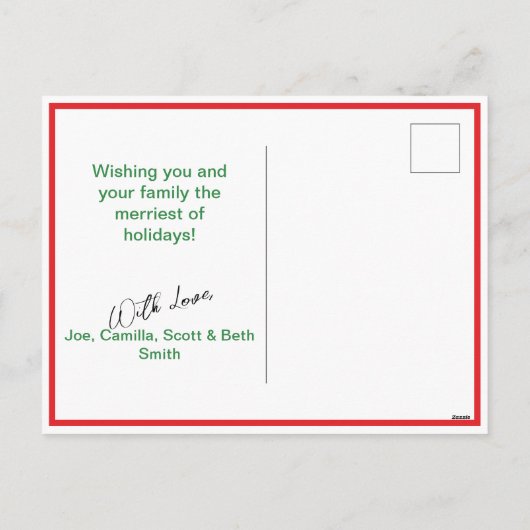 Santa Blue Crab met Mallet Christmas Kaart Custom (Achterkant)