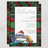 Santa Blue Crab met Mallet Kerstfeest Custom Kaart (Voorkant / Achterkant)