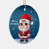 Santa Blue🎅 🎄 Keramisch Ornament (Rechts)