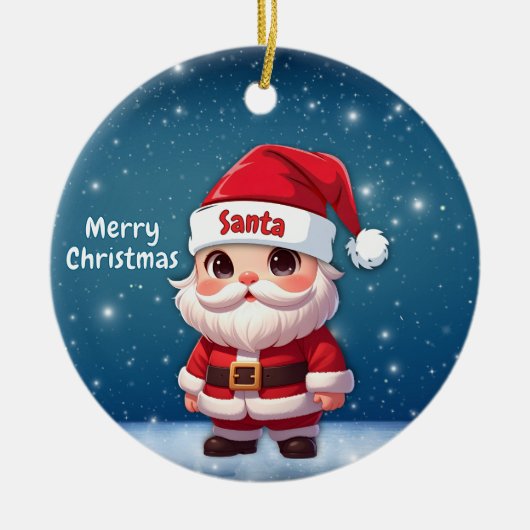 Santa Blue🎅 🎄 Keramisch Ornament (Voorkant)