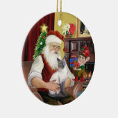 Santa - Blue Point Siamese Keramisch Ornament (Rechts)