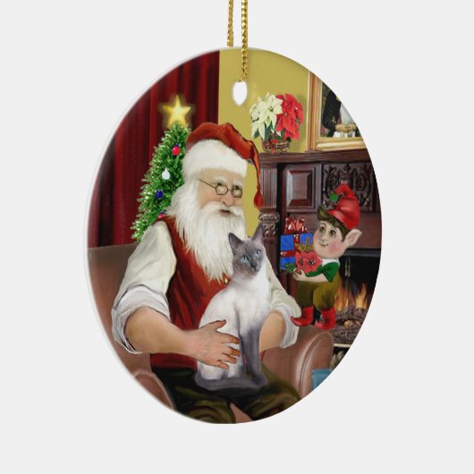 Santa - Blue Point Siamese Keramisch Ornament (Rechts)