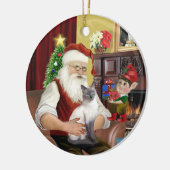 Santa - Blue Point Siamese Keramisch Ornament (Links)