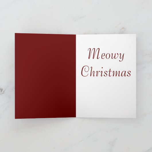 Santa Bo - Black Cat Christmas wenskaart (2) Feestdagen Kaart (Binnen)