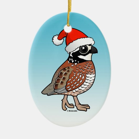 Santa Bobwhite Keramisch Ornament (Voorkant)