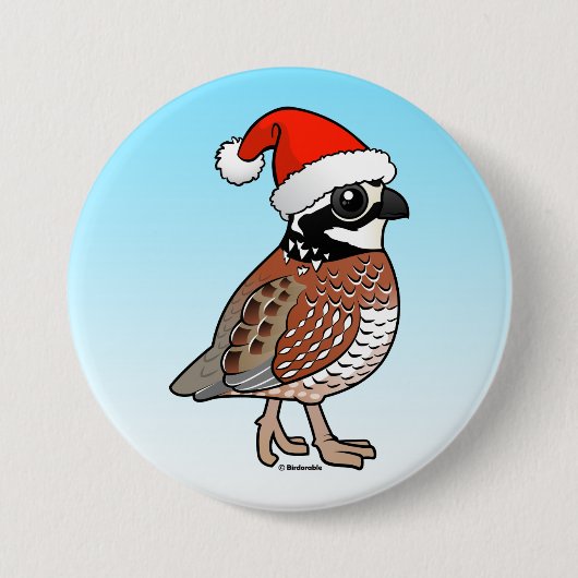 Santa Bobwhite Ronde Button 7,6 Cm (Voorkant)